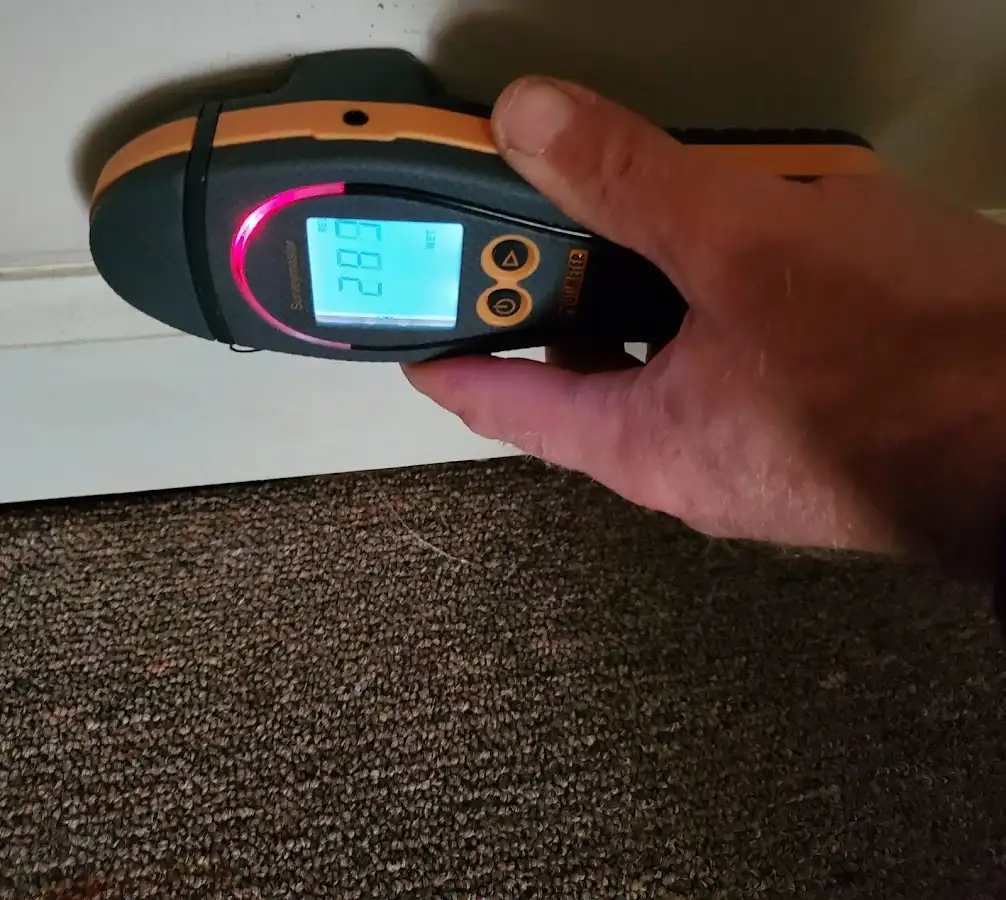 Moisture detection at baseboard during Mold Inspection & Testing in Templeton